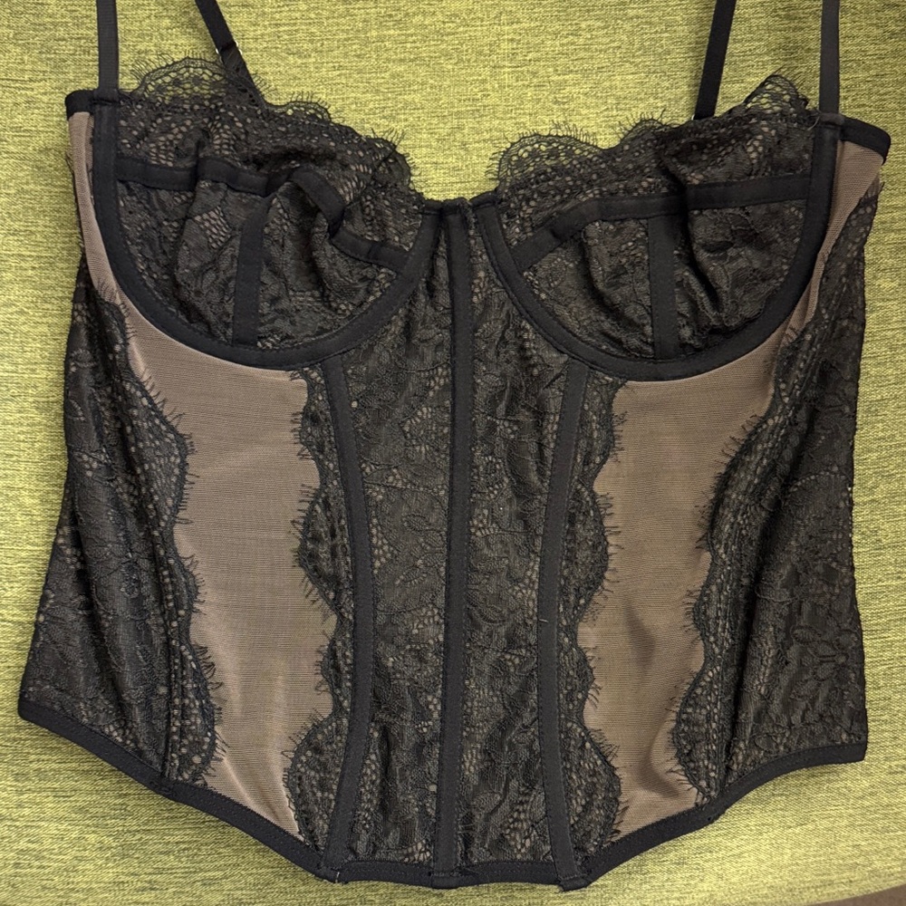 Urban Outfitters Black Lace Corset Top